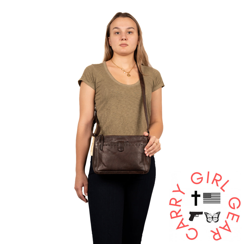 Concealed Carry Leah Buffalo Leather Crossbody W/Wallet By Lady Conceal