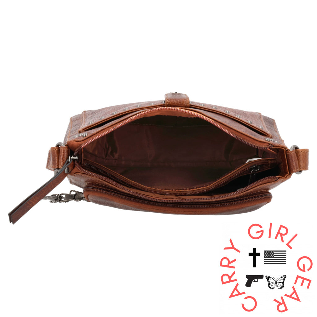 Concealed Carry Leah Buffalo Leather Crossbody W/Wallet By Lady Conceal