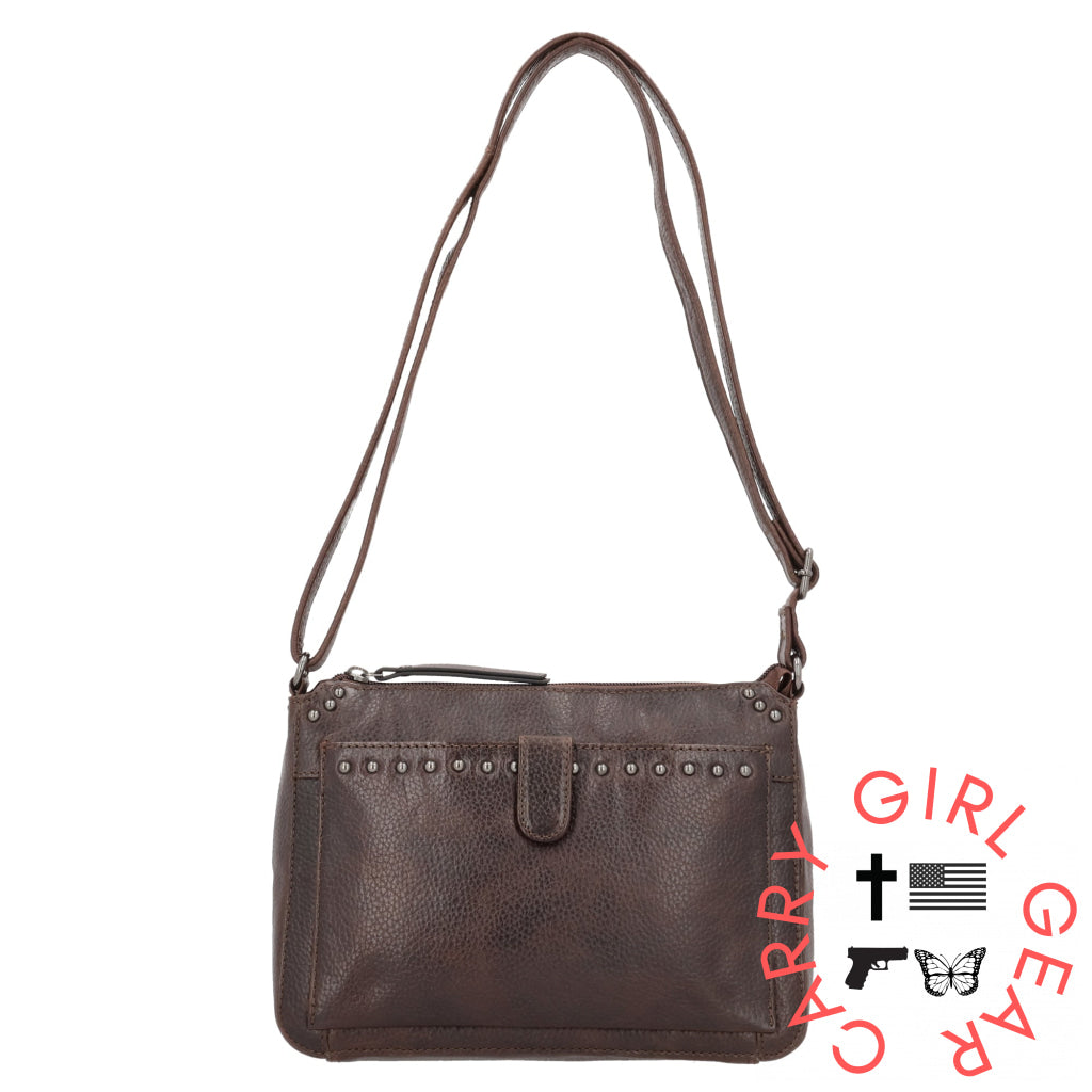 Concealed Carry Leah Buffalo Leather Crossbody W/Wallet By Lady Conceal