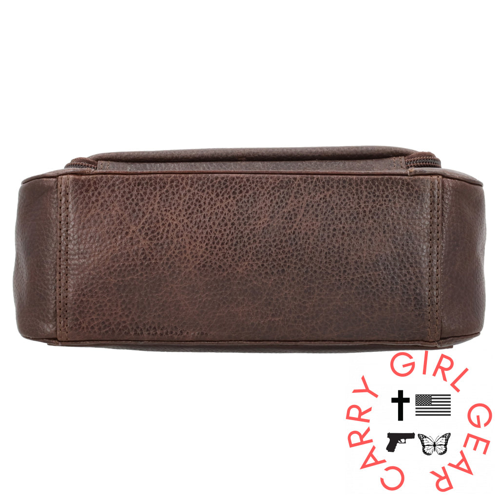 Concealed Carry Leah Buffalo Leather Crossbody W/Wallet By Lady Conceal