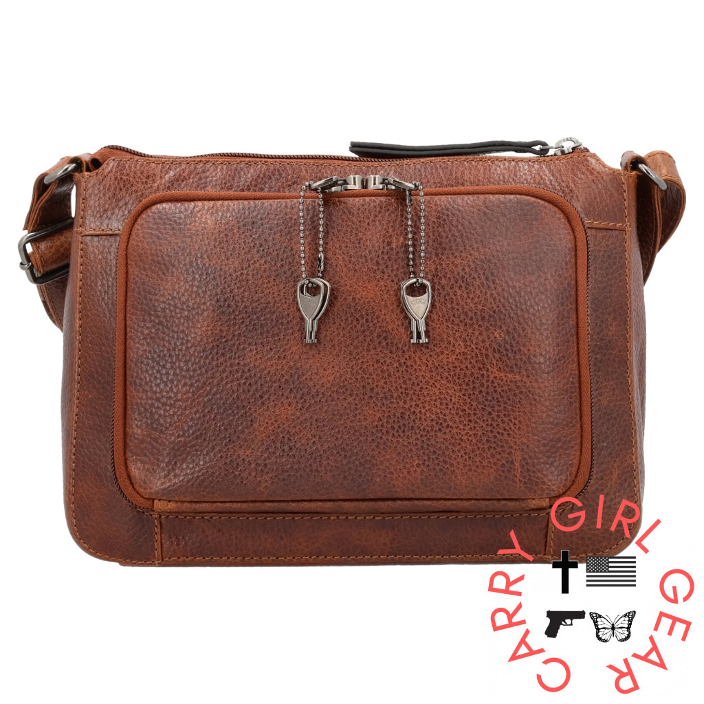 Concealed Carry Leah Buffalo Leather Crossbody W/Wallet By Lady Conceal