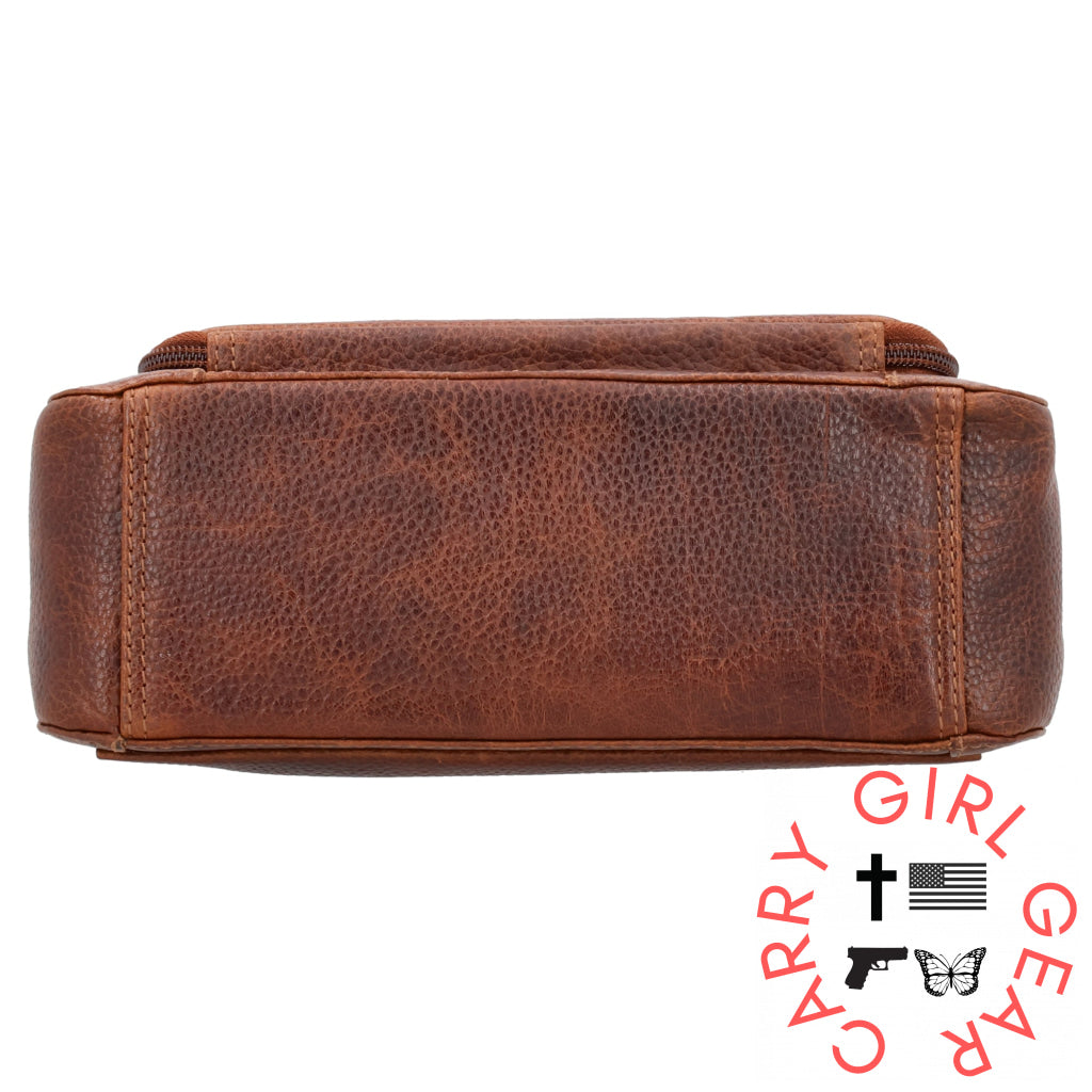 Concealed Carry Leah Buffalo Leather Crossbody W/Wallet By Lady Conceal