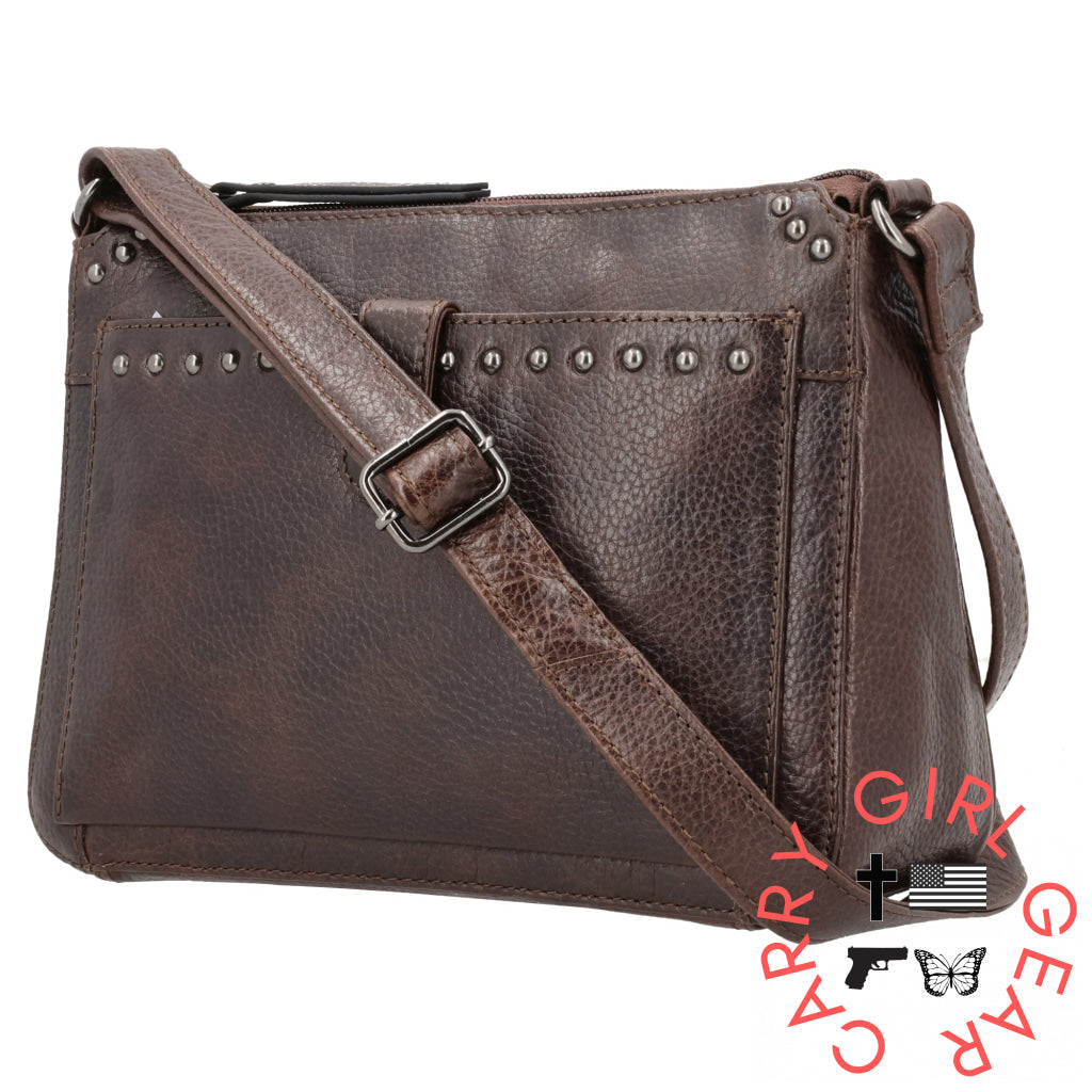 Concealed Carry Leah Buffalo Leather Crossbody W/Wallet By Lady Conceal