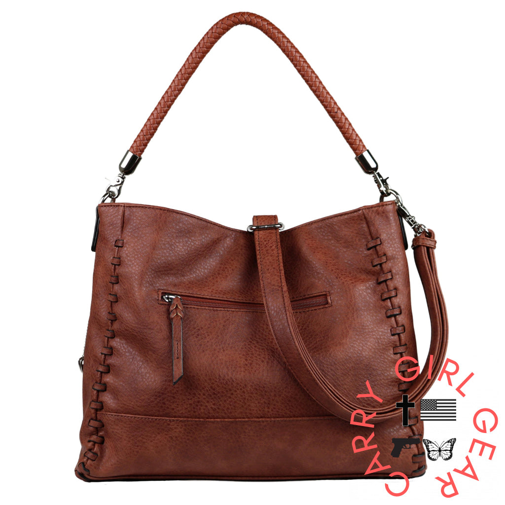 Concealed Carry Lily Tote By Lady Conceal Mahogany Totes