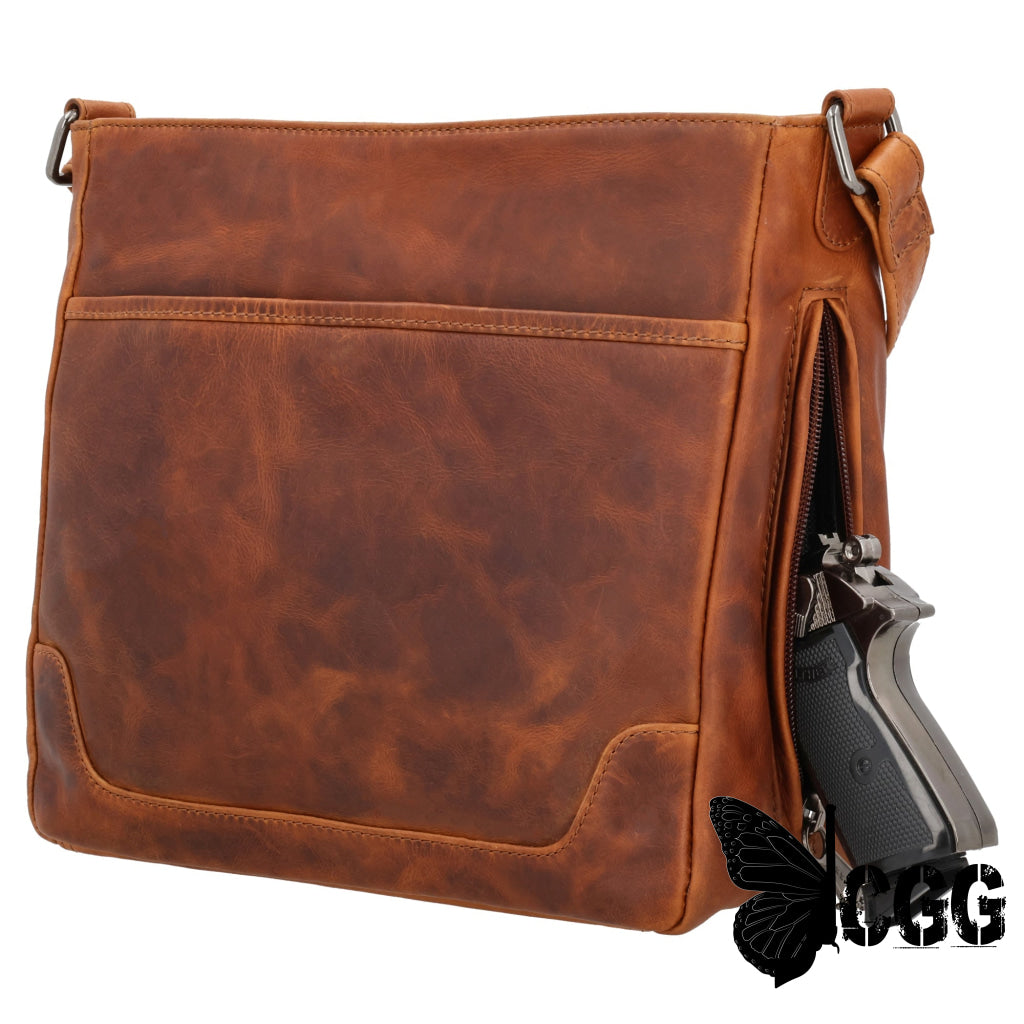 Concealed Carry Lydia Leather Crossbody By Lady Conceal Bags