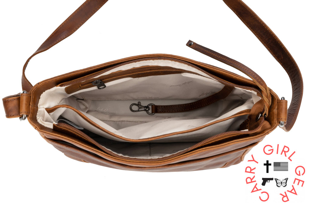 Concealed Carry Lydia Leather Crossbody By Lady Conceal Bags