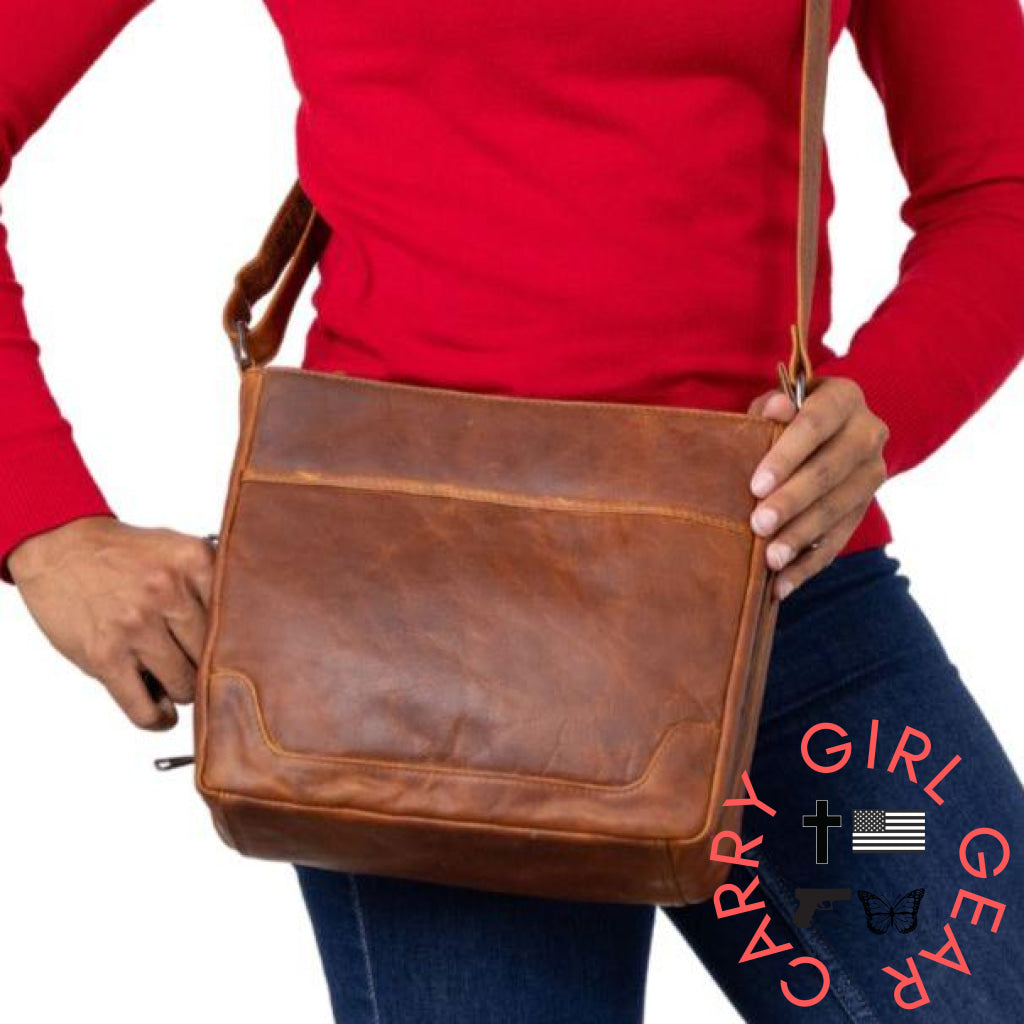 Concealed Carry Lydia Leather Crossbody By Lady Conceal Bags