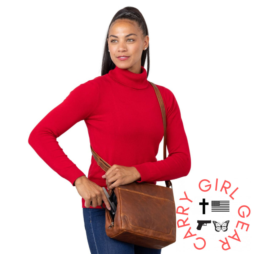 Concealed Carry Lydia Leather Crossbody By Lady Conceal Bags