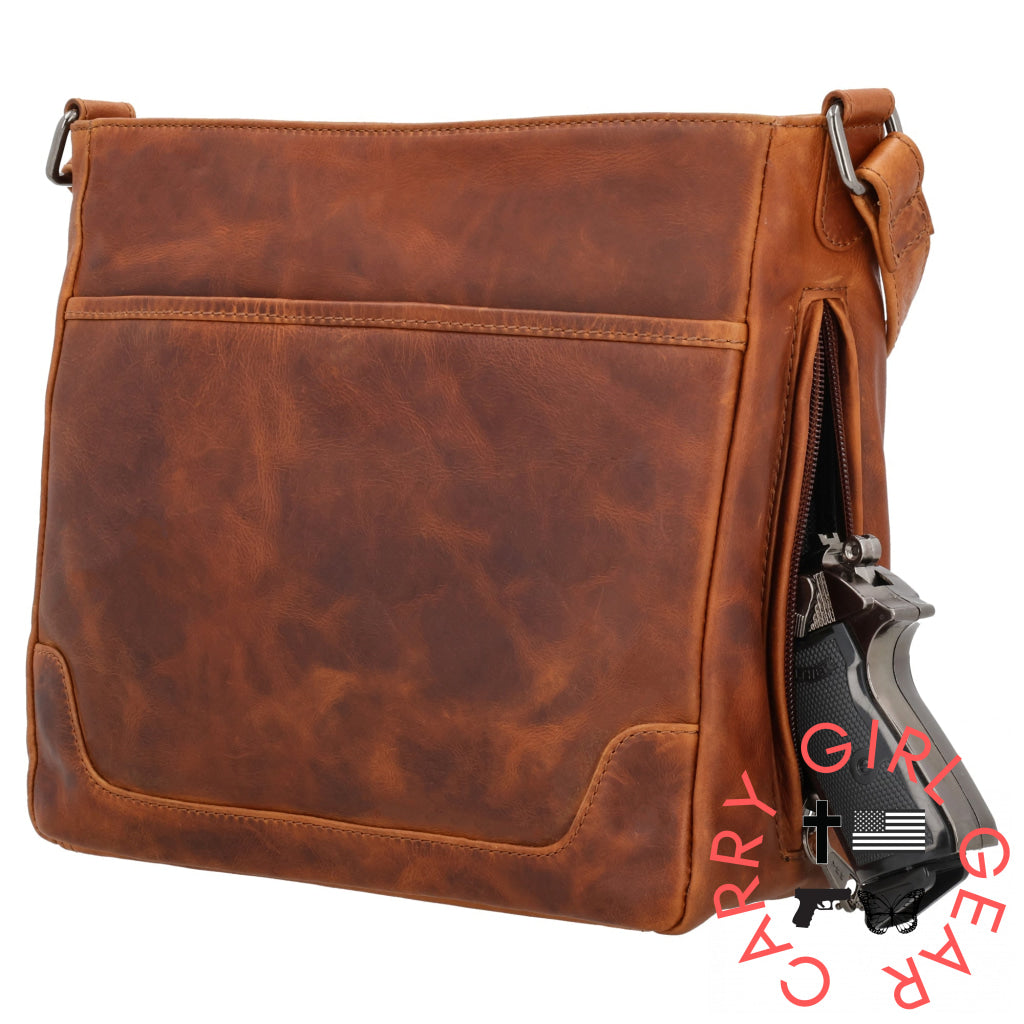 Concealed Carry Lydia Leather Crossbody By Lady Conceal Bags