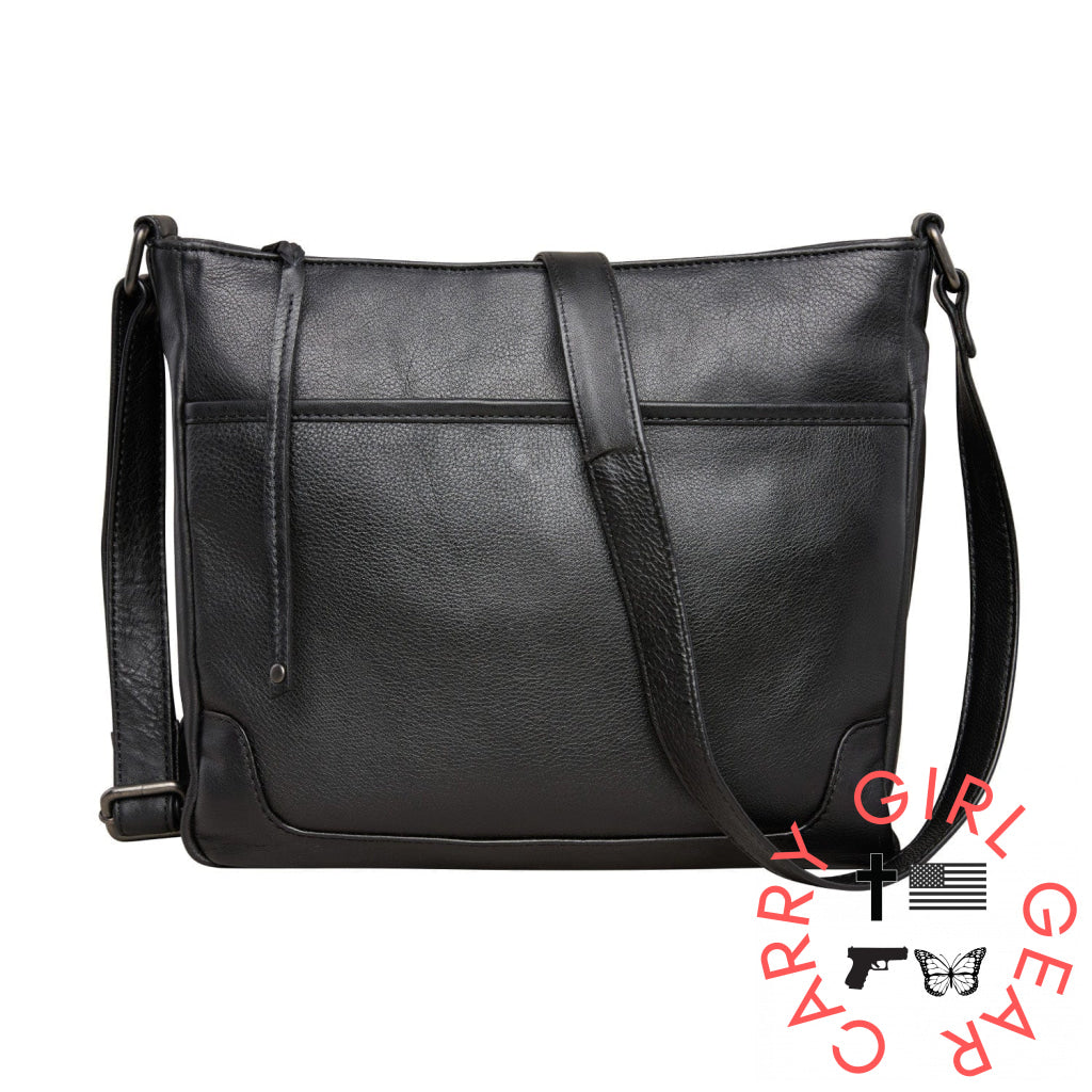 Concealed Carry Lydia Leather Crossbody By Lady Conceal Black Bags