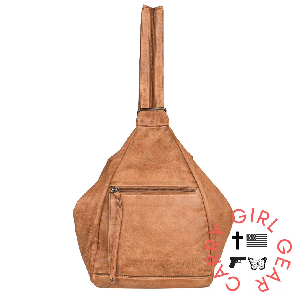 Concealed Carry Marley Backpack By Lady Conceal Light Cognac Backpacks