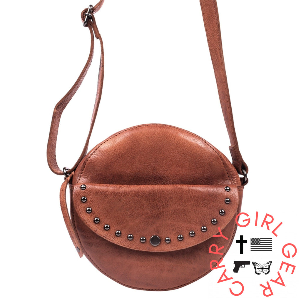 Concealed Carry Mia Crossbody Purse By Lady Conceal Cognac Bags