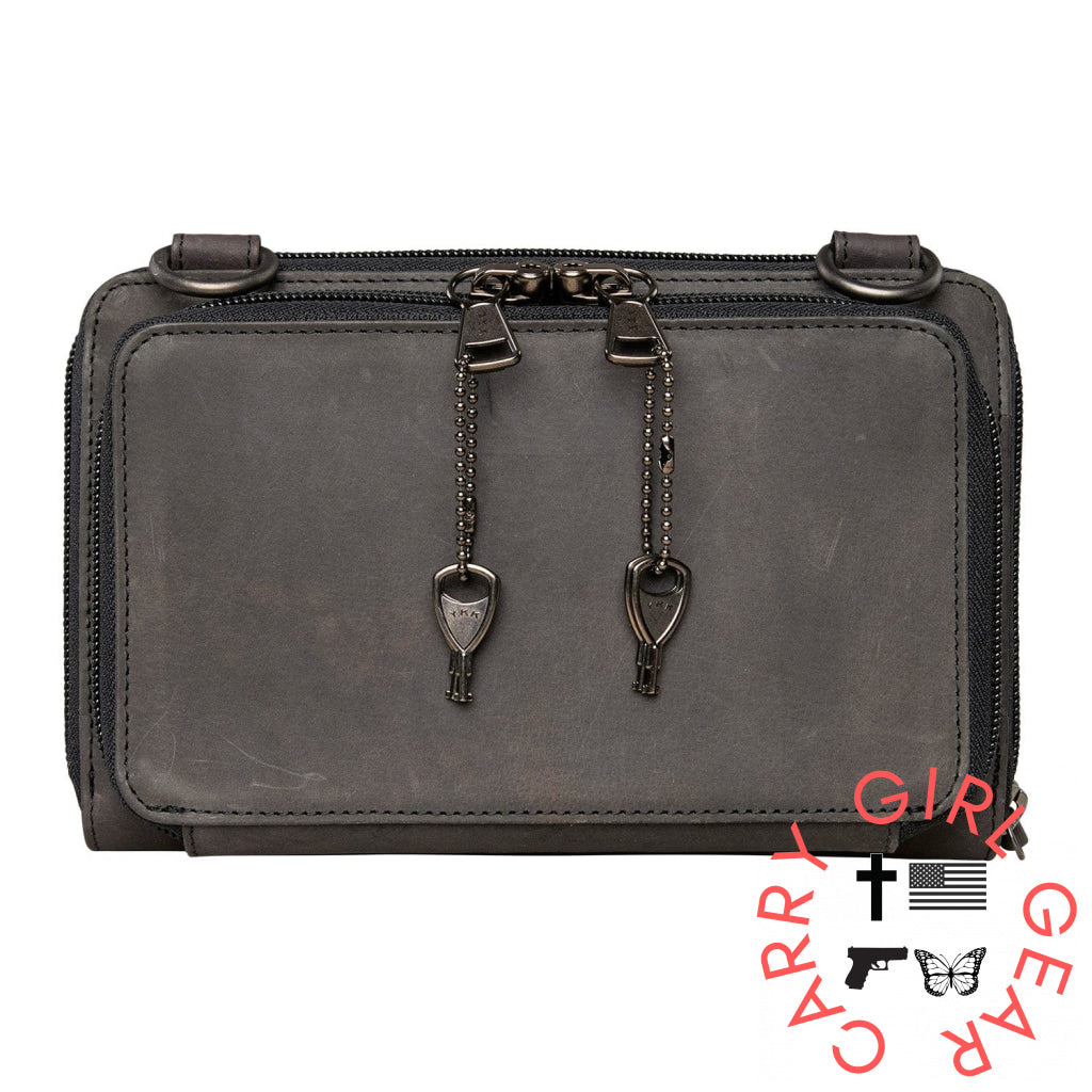 Concealed Carry Millie Leather Crossbody Organizer By Lady Conceal - Small Bags