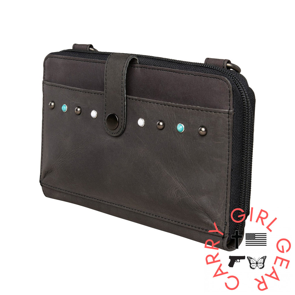 Concealed Carry Millie Leather Crossbody Organizer By Lady Conceal - Small Bags