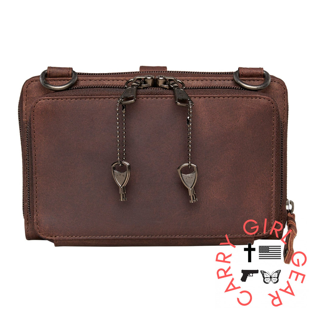 Concealed Carry Millie Leather Crossbody Organizer By Lady Conceal - Small Bags