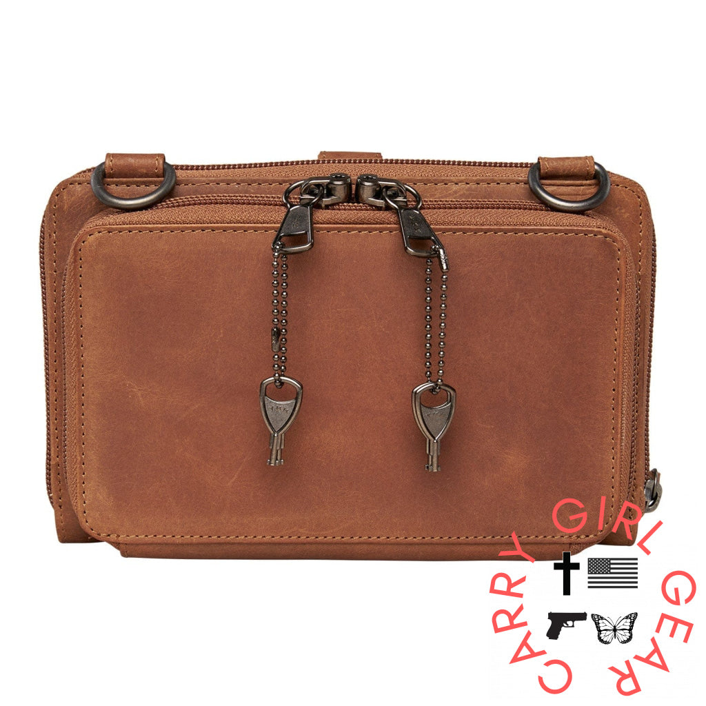 Concealed Carry Millie Leather Crossbody Organizer By Lady Conceal - Small Bags