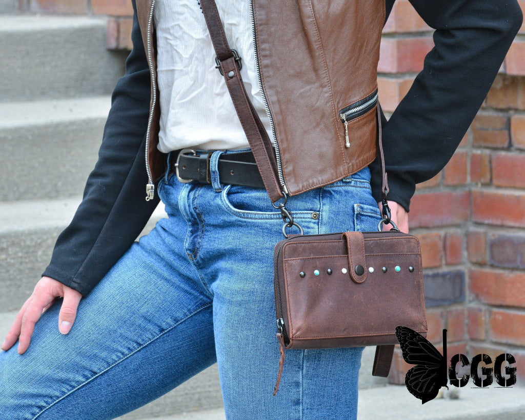 Concealed Carry Millie Leather Crossbody Organizer By Lady Conceal - Small Bags