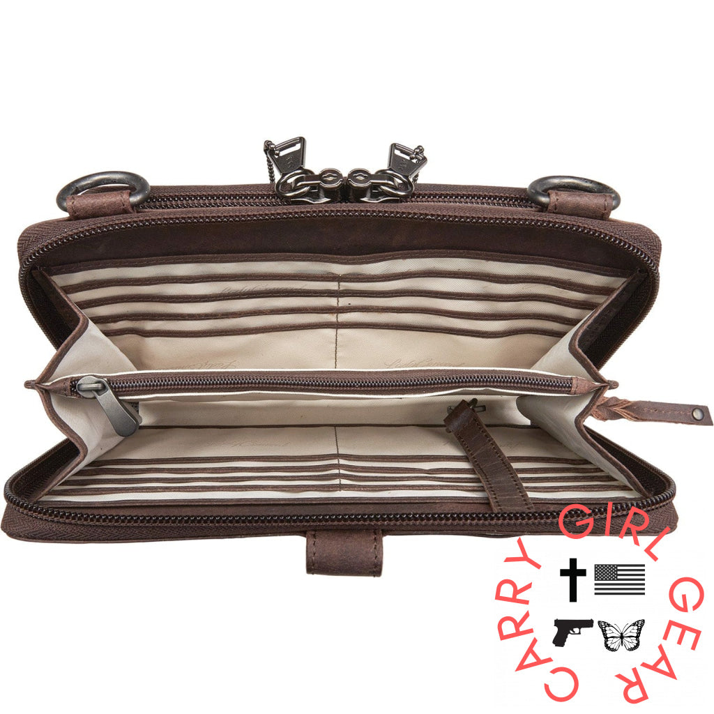 Concealed Carry Millie Leather Crossbody Organizer By Lady Conceal - Small Bags