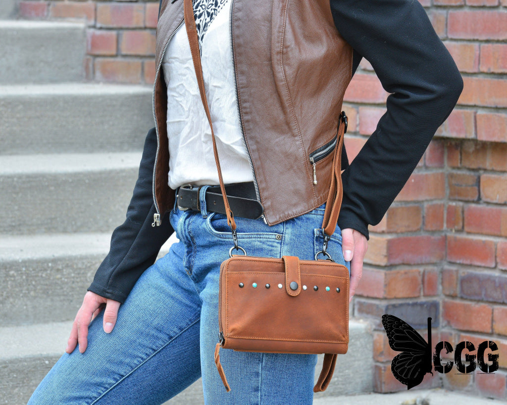 Concealed Carry Millie Leather Crossbody Organizer By Lady Conceal - Small Bags