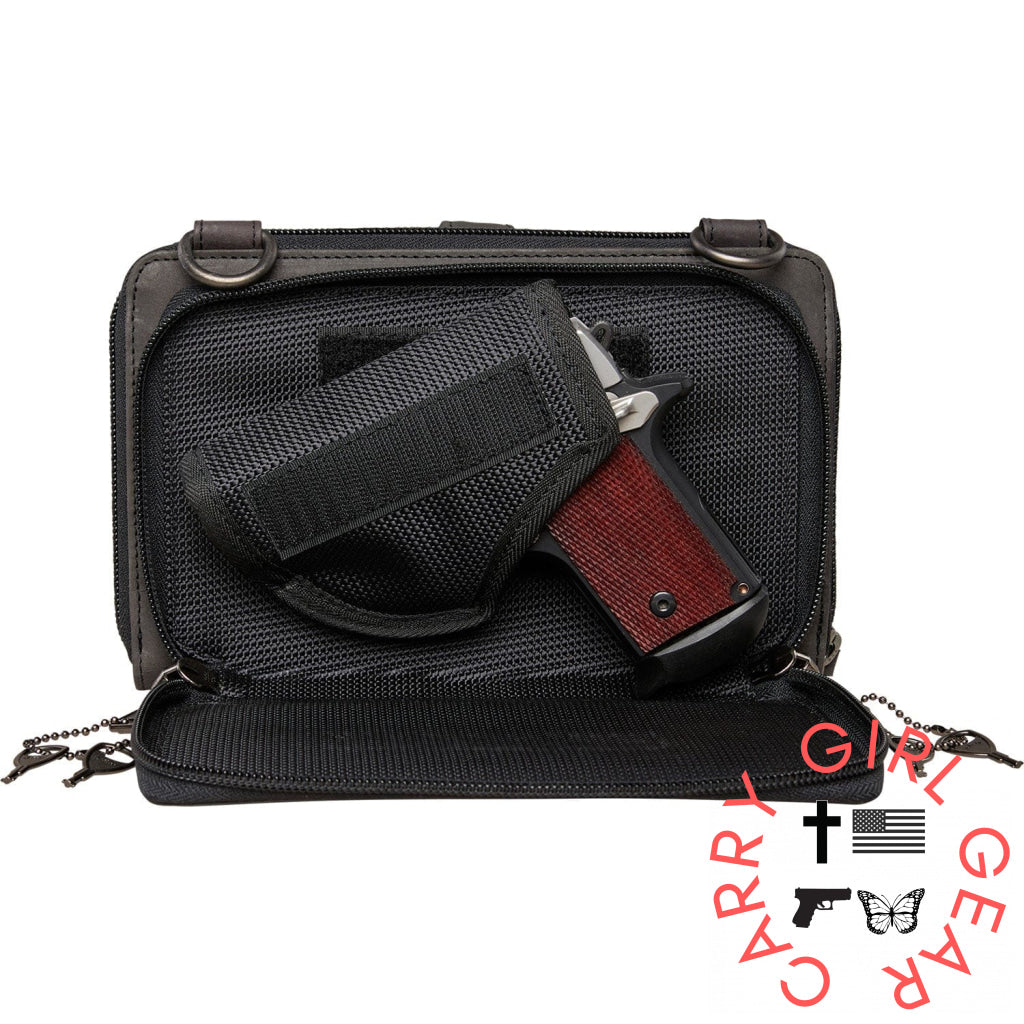 Concealed Carry Millie Leather Crossbody Organizer By Lady Conceal - Small Bags