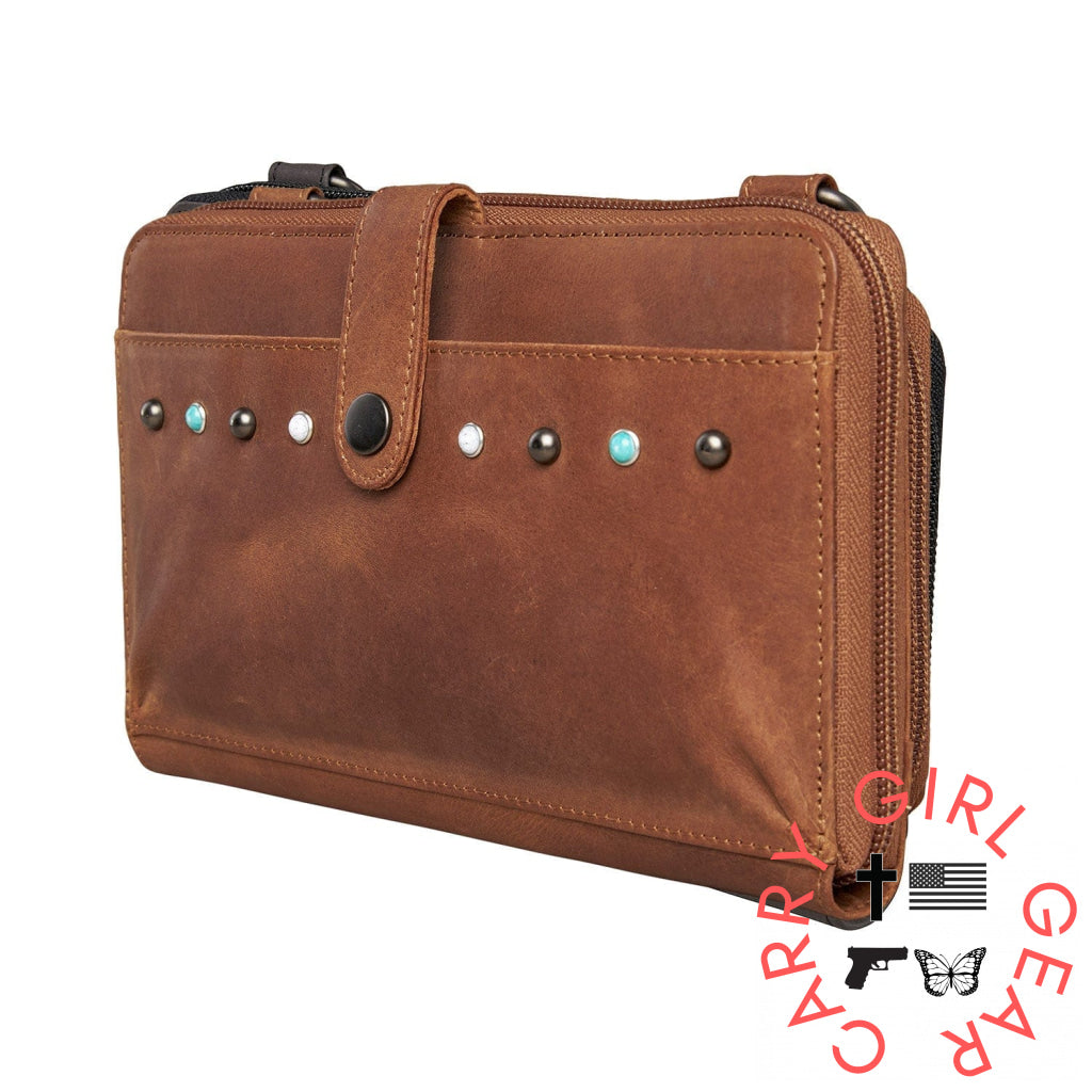 Concealed Carry Millie Leather Crossbody Organizer By Lady Conceal - Small Bags