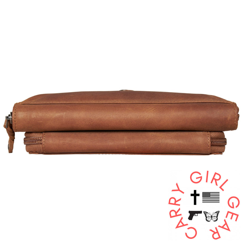 Concealed Carry Millie Leather Crossbody Organizer By Lady Conceal - Small Bags