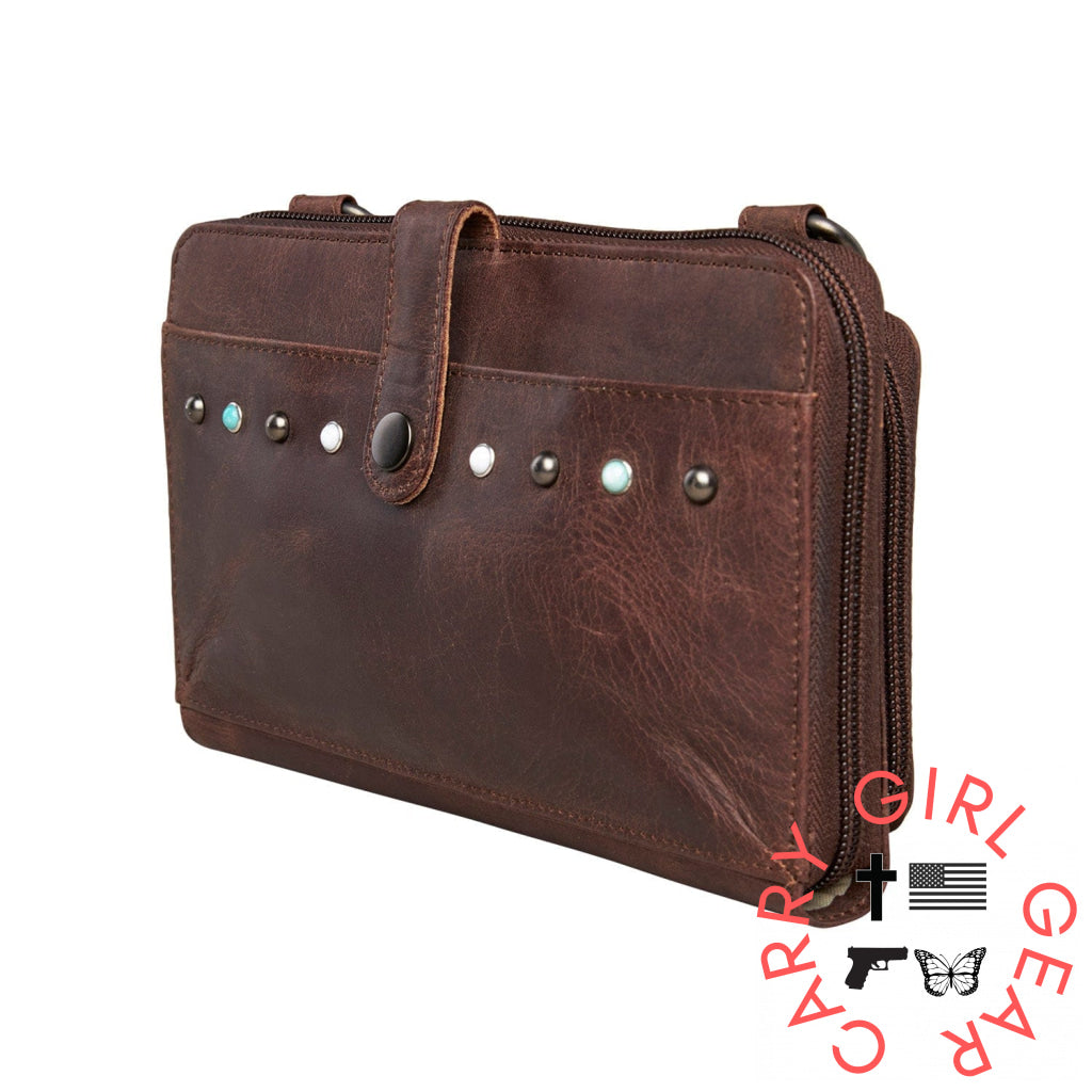 Concealed Carry Millie Leather Crossbody Organizer By Lady Conceal - Small Bags
