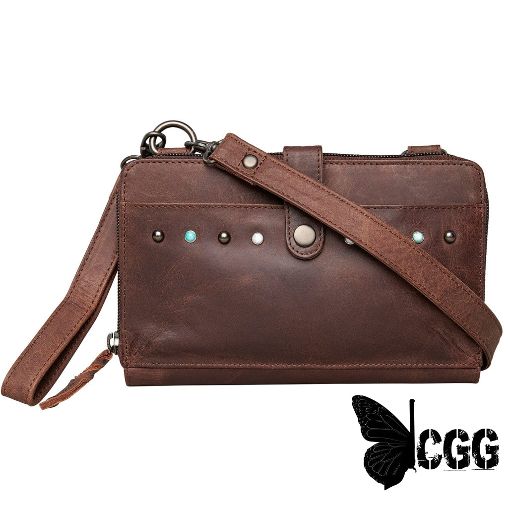 Concealed Carry Millie Leather Crossbody Organizer By Lady Conceal - Small Mahogany Bags