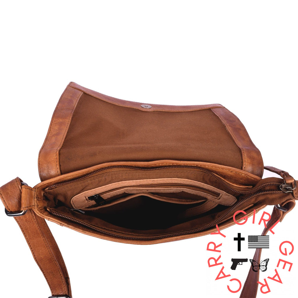 Concealed Carry Monroe Leather Crossbody By Lady Conceal Bags