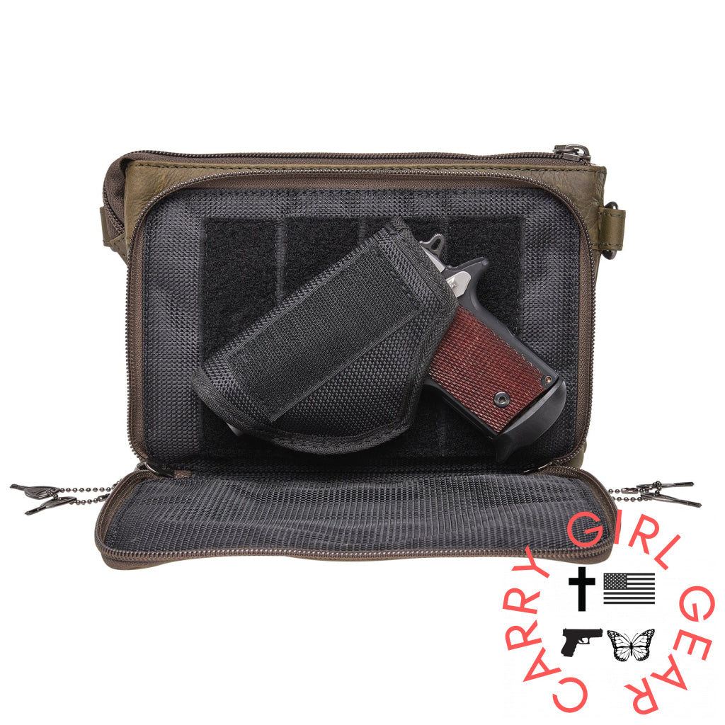 Concealed Carry Natasha Leather Crossbody By Lady Conceal Bags