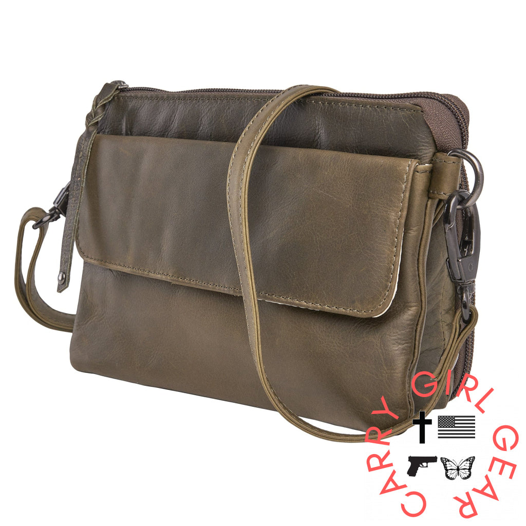 Concealed Carry Natasha Leather Crossbody By Lady Conceal Bags