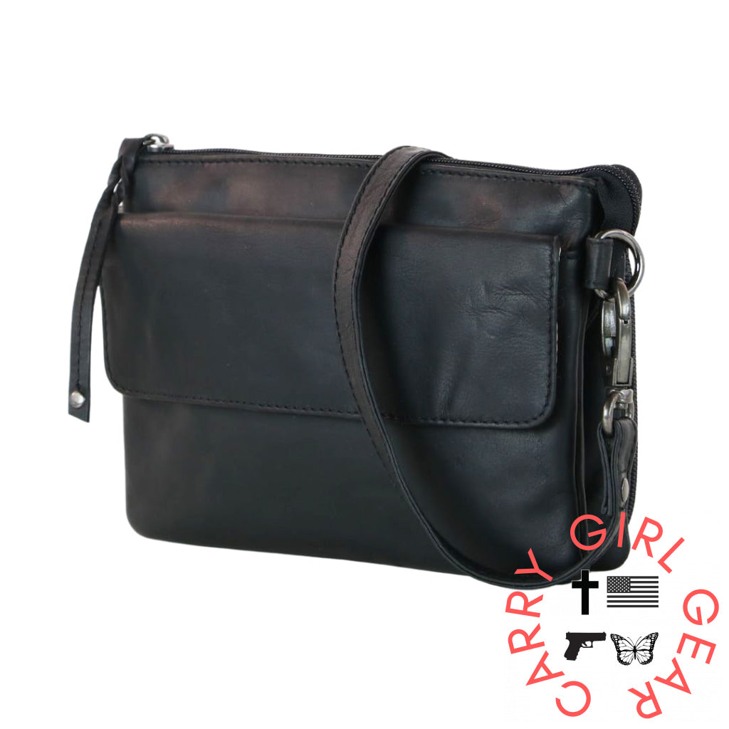Concealed Carry Natasha Leather Crossbody By Lady Conceal Bags