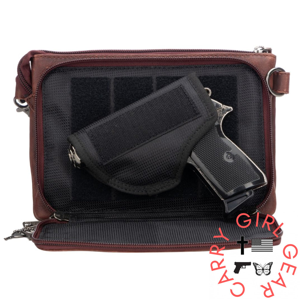 Concealed Carry Natasha Leather Crossbody By Lady Conceal Bags