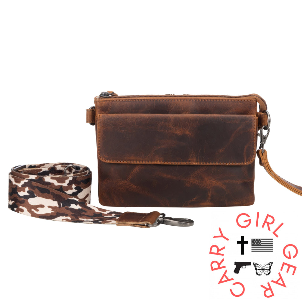 Concealed Carry Natasha Leather Crossbody By Lady Conceal Bags