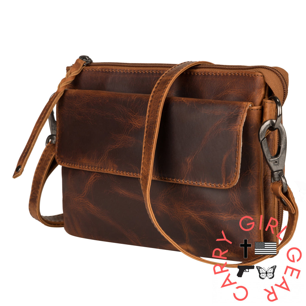 Concealed Carry Natasha Leather Crossbody By Lady Conceal Bags