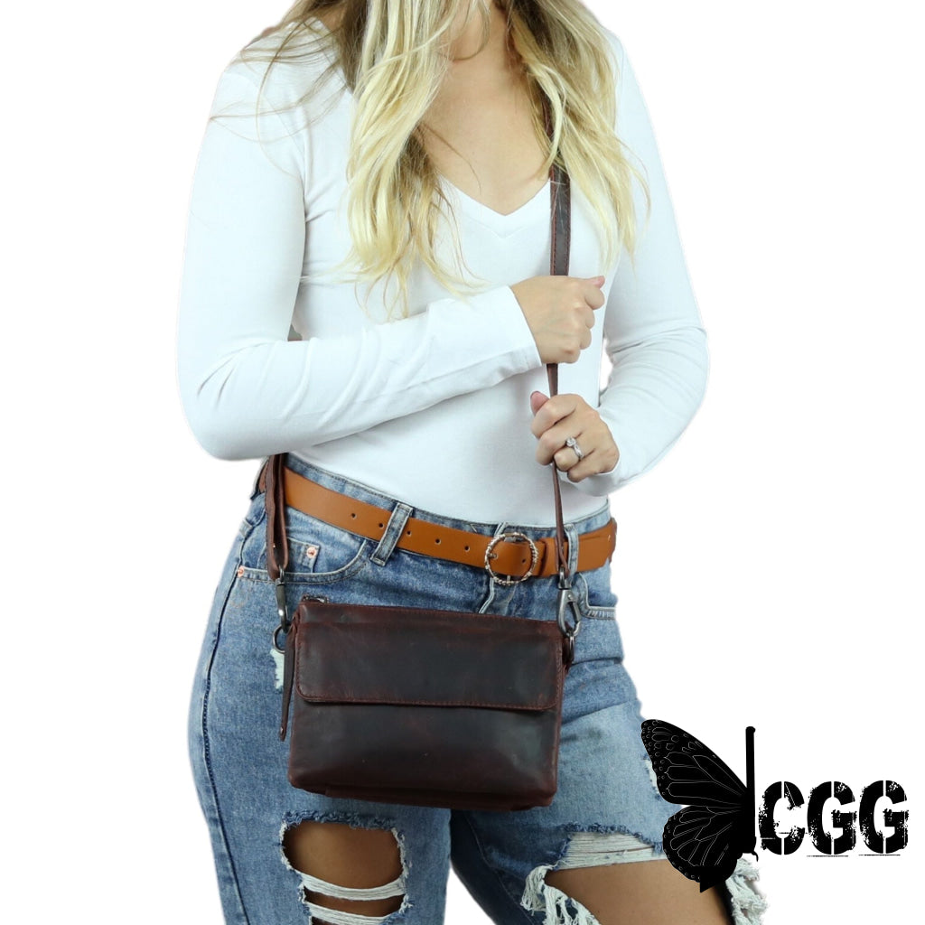 Concealed Carry Natasha Leather Crossbody By Lady Conceal Bags