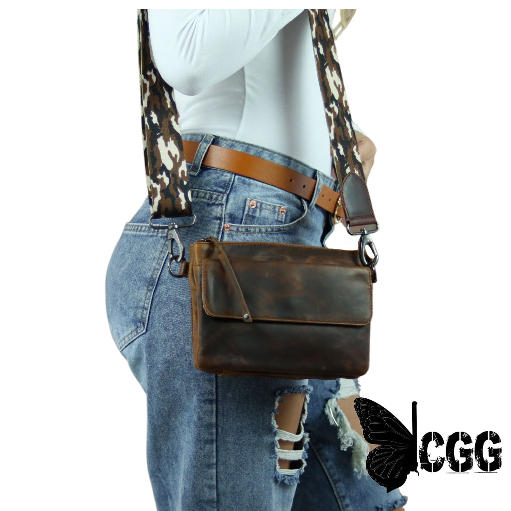 Concealed Carry Natasha Leather Crossbody By Lady Conceal Bags