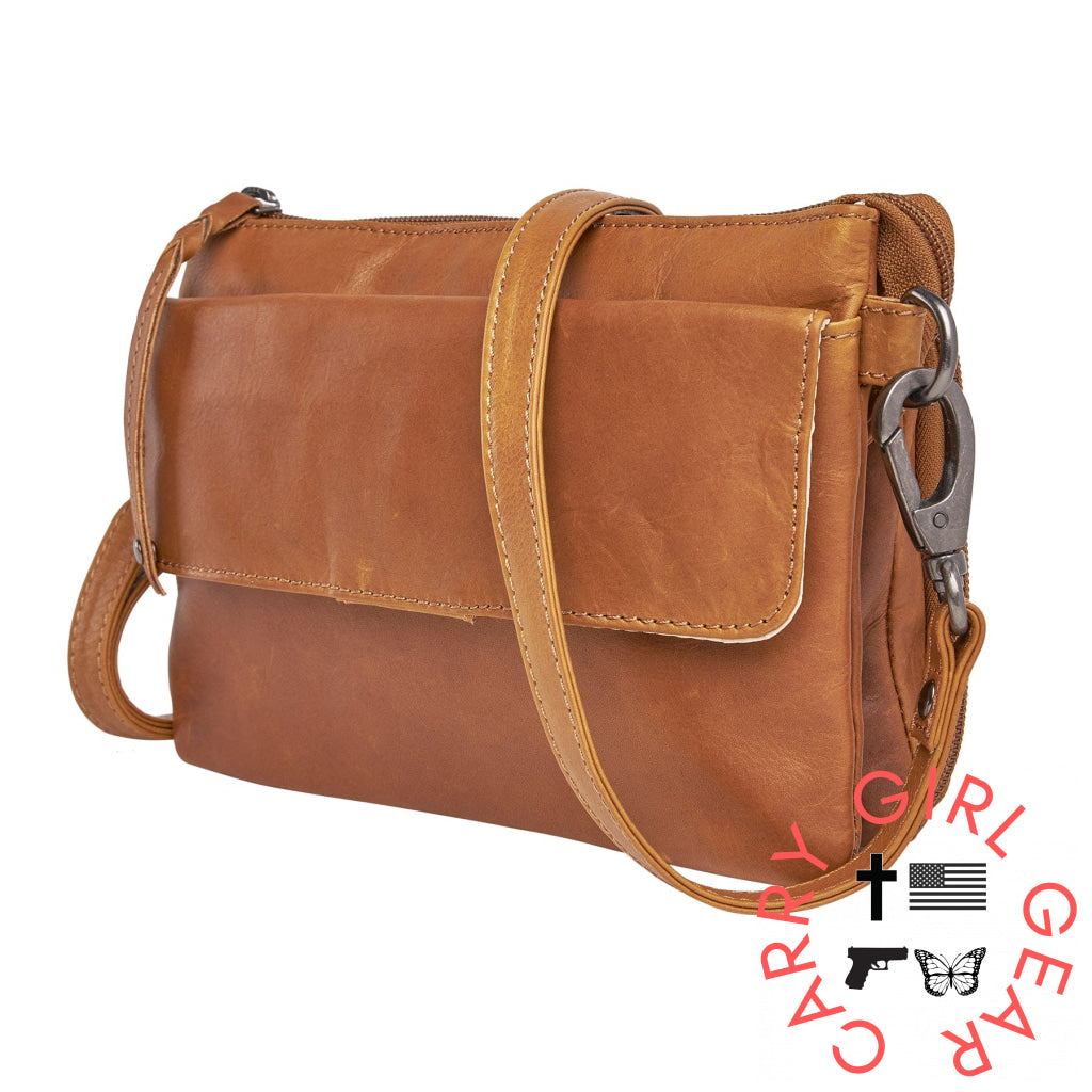 Concealed Carry Natasha Leather Crossbody By Lady Conceal Bags