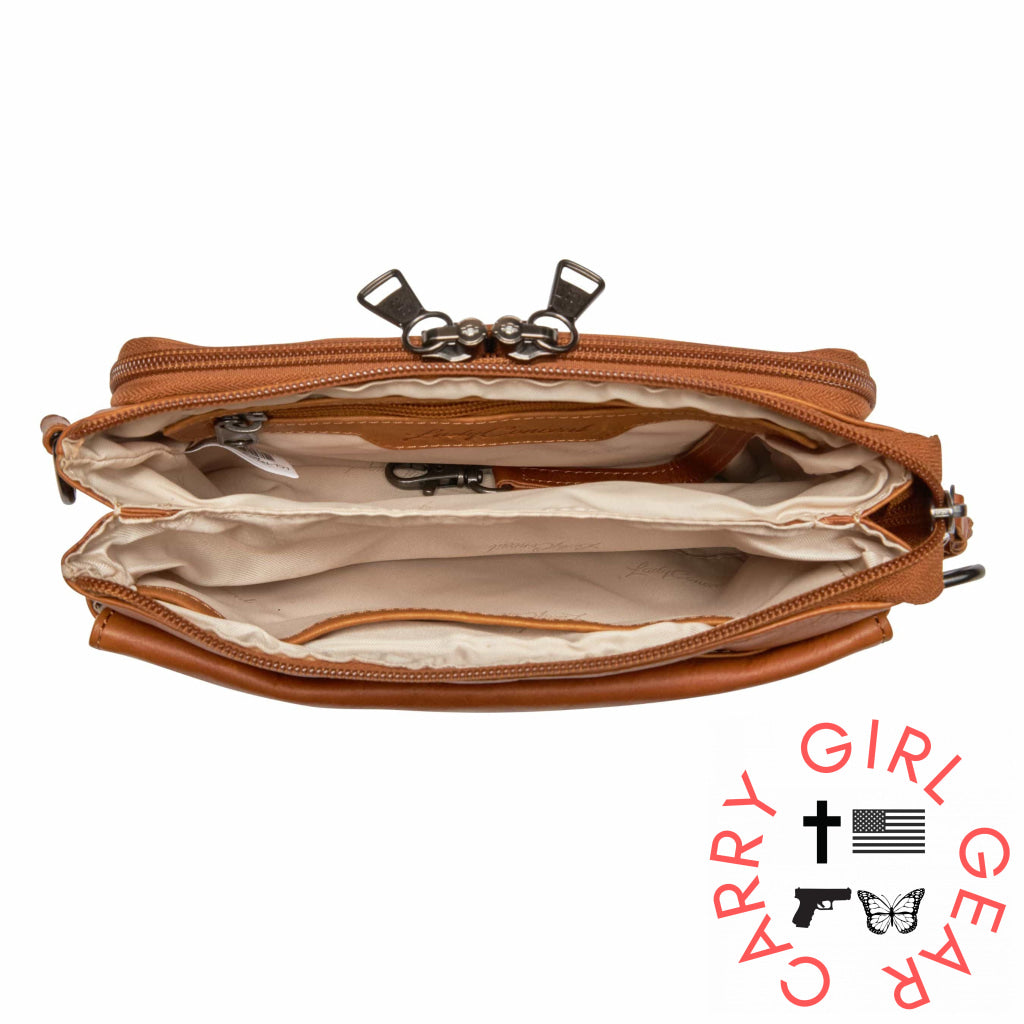 Concealed Carry Natasha Leather Crossbody By Lady Conceal Bags