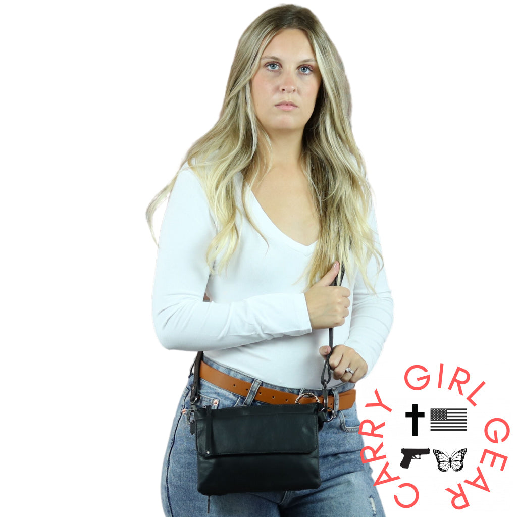Concealed Carry Natasha Leather Crossbody By Lady Conceal Bags