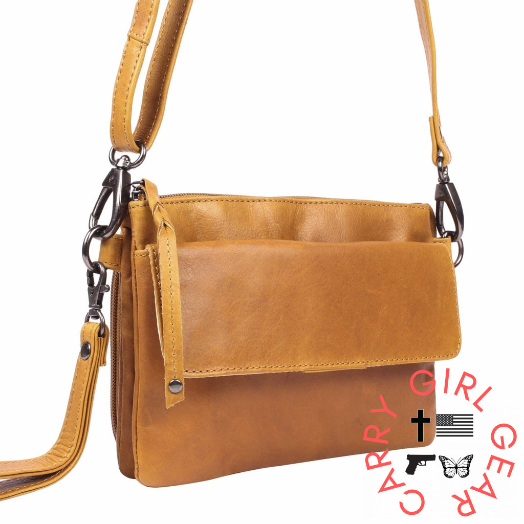 Concealed Carry Natasha Leather Crossbody By Lady Conceal Bags