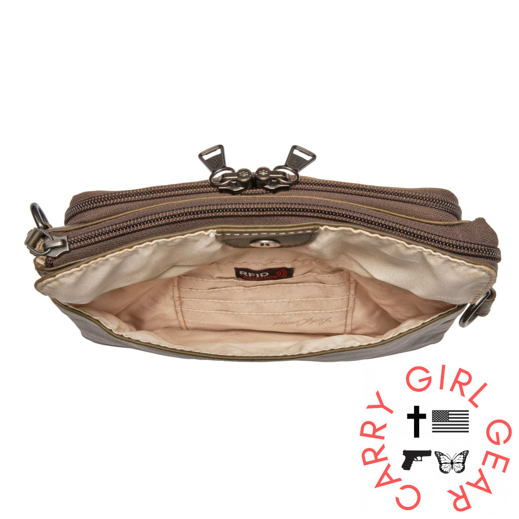 Concealed Carry Natasha Leather Crossbody By Lady Conceal Bags