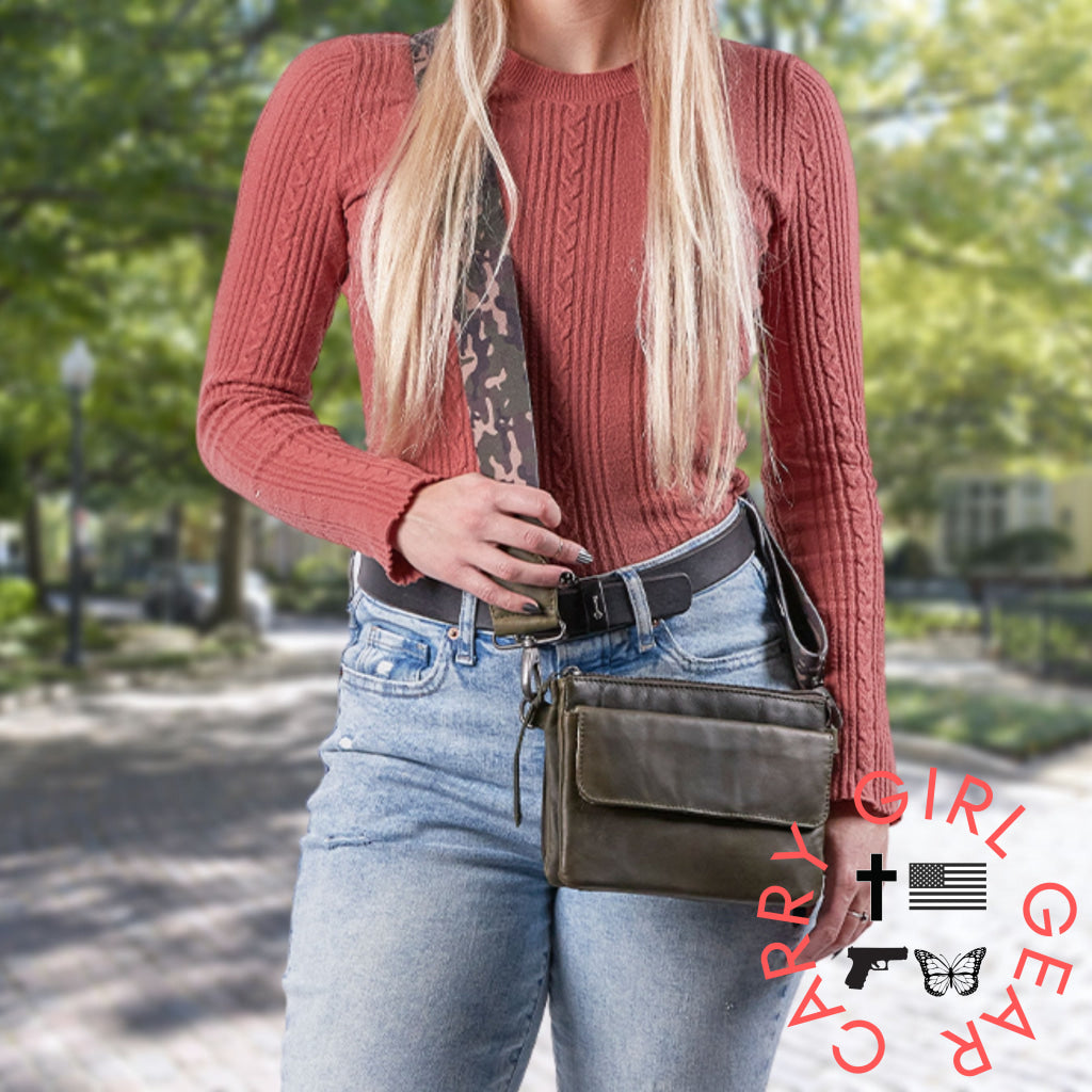 Concealed Carry Natasha Leather Crossbody By Lady Conceal Bags