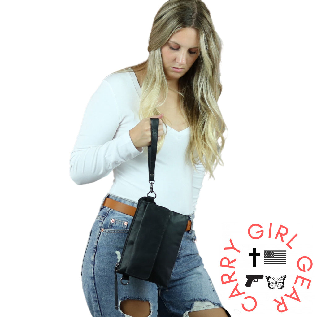 Concealed Carry Natasha Leather Crossbody By Lady Conceal Bags