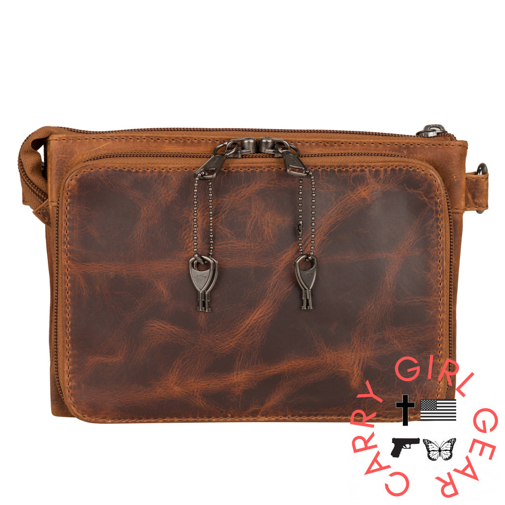 Concealed Carry Natasha Leather Crossbody By Lady Conceal Bags