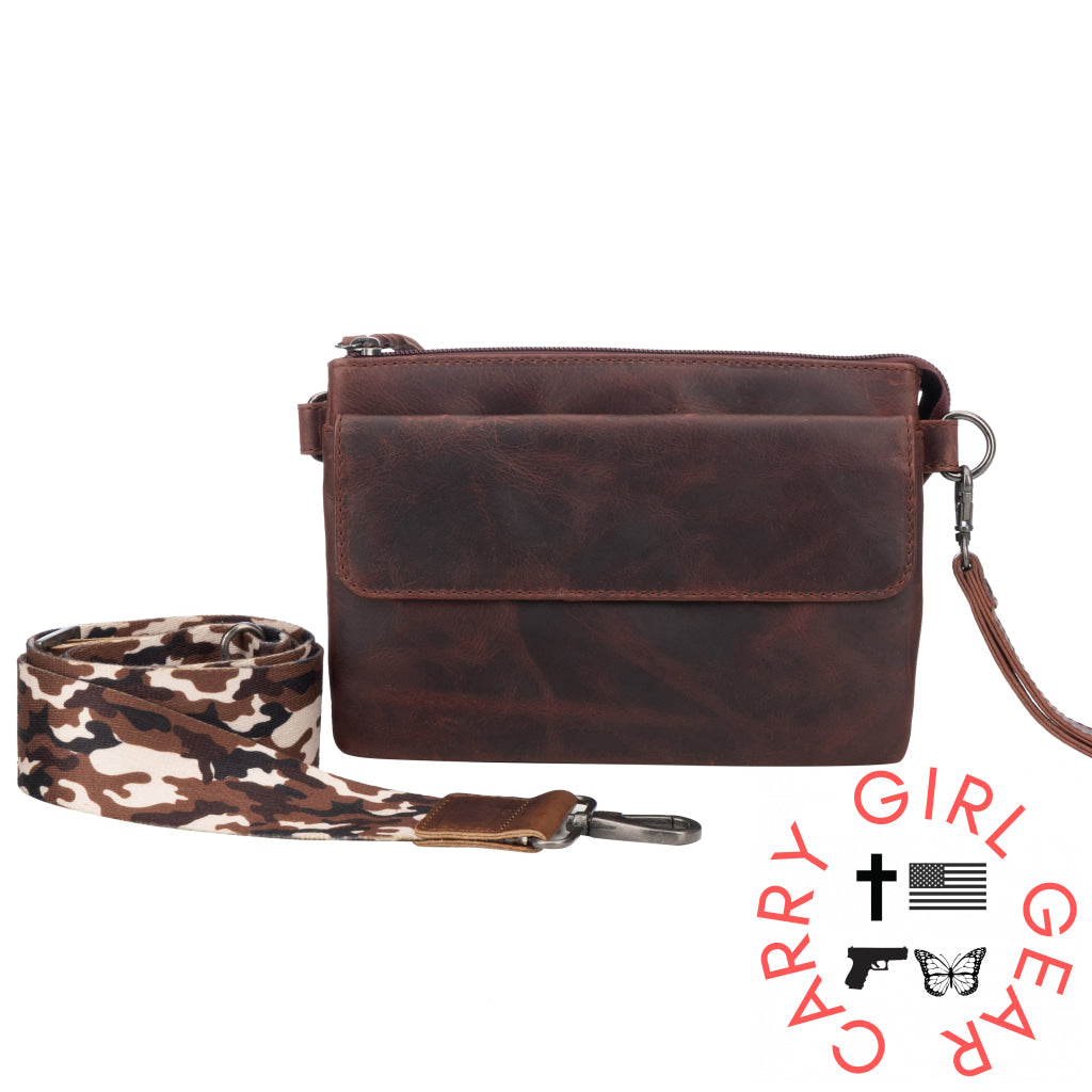 Concealed Carry Natasha Leather Crossbody By Lady Conceal Bags