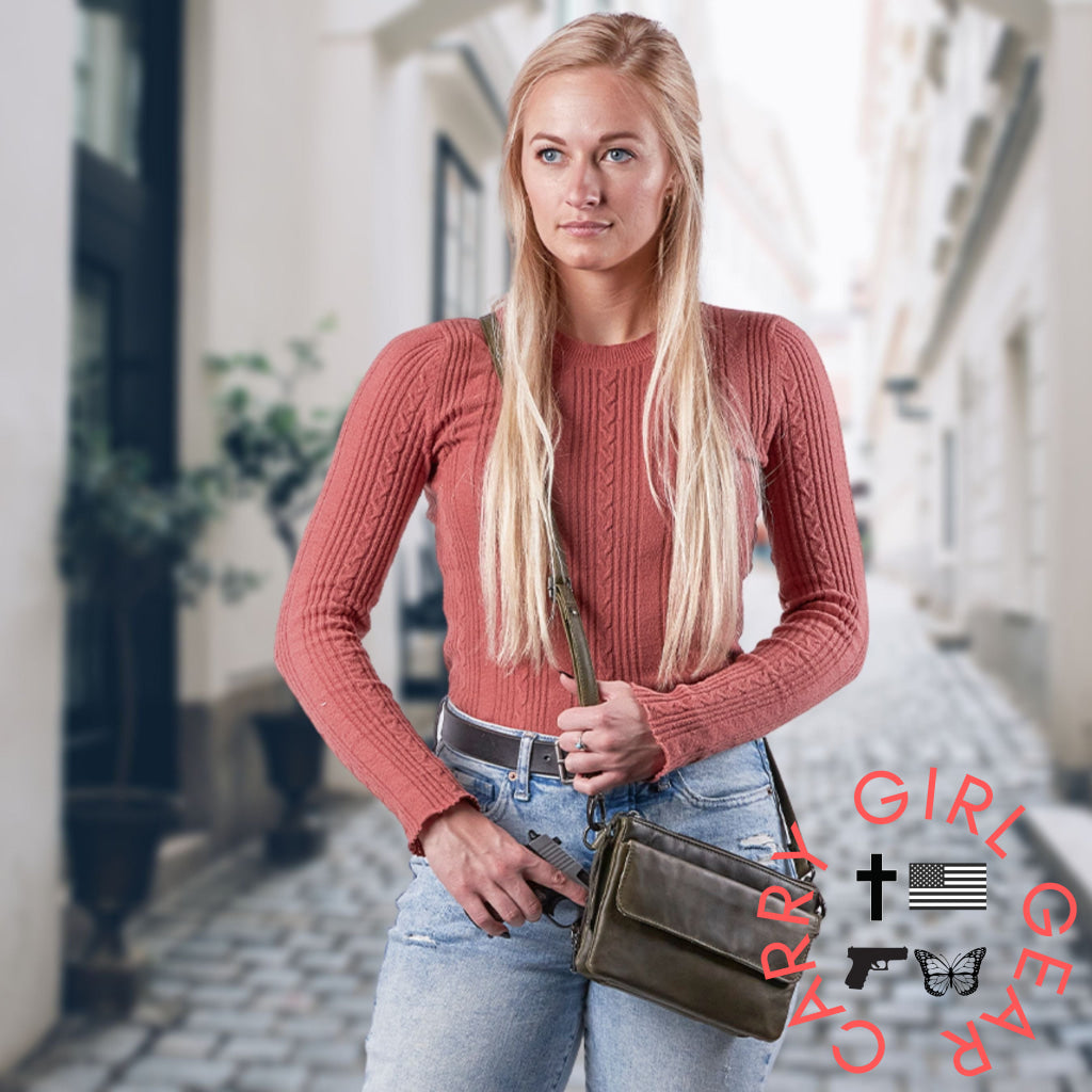 Concealed Carry Natasha Leather Crossbody By Lady Conceal Bags