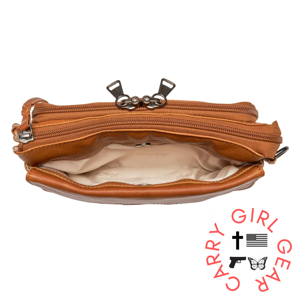 Concealed Carry Natasha Leather Crossbody By Lady Conceal Bags