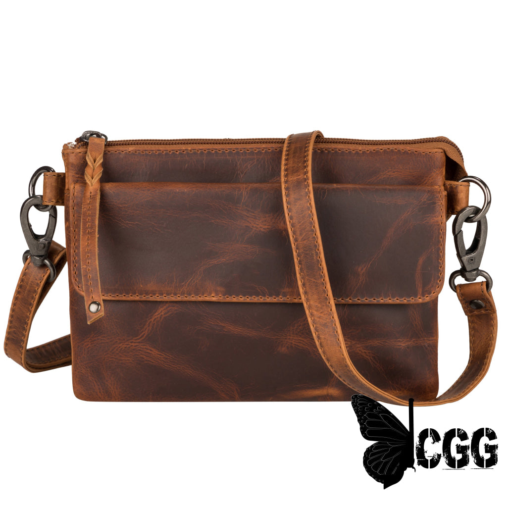 Concealed Carry Natasha Leather Crossbody By Lady Conceal Cognac Bags