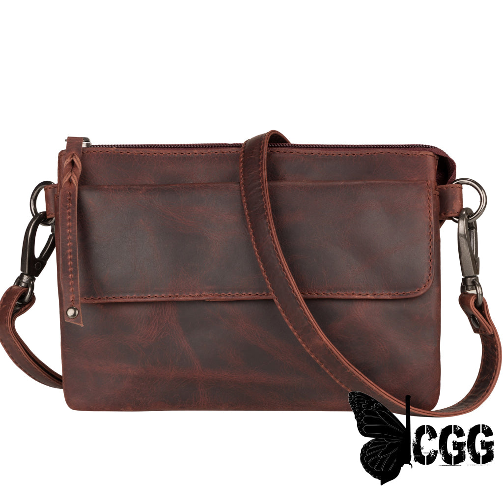 Concealed Carry Natasha Leather Crossbody By Lady Conceal Mahogany Bags